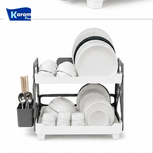 مطبقية أطباق 2 دور مع حامل للملاعق – Karam Plast