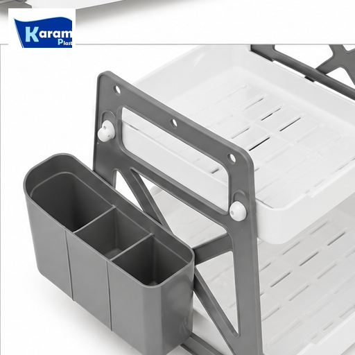 مطبقية أطباق 2 دور مع حامل للملاعق – Karam Plast