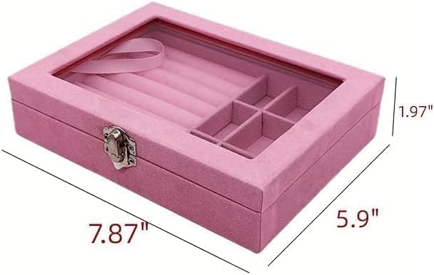 صندوق تنظيم المجوهرات والإكسسوارات الوردي | Jewelry Organizer Box