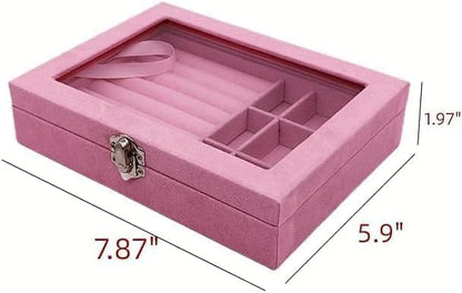 صندوق تنظيم المجوهرات والإكسسوارات الوردي | Jewelry Organizer Box
