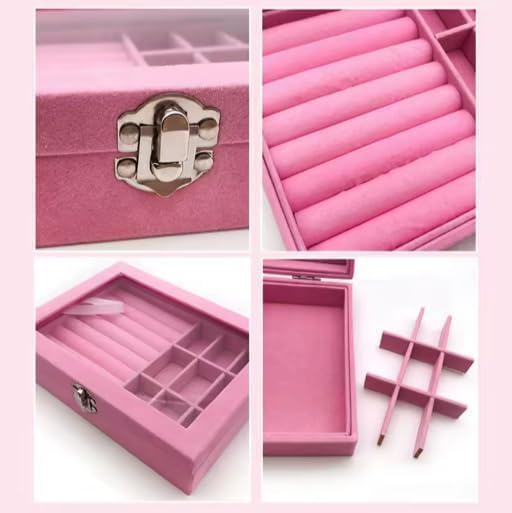صندوق تنظيم المجوهرات والإكسسوارات الوردي | Jewelry Organizer Box