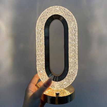 أباجورة LED كريستال بيضاوية فاخرة بإضاءة ديكورية دافئة