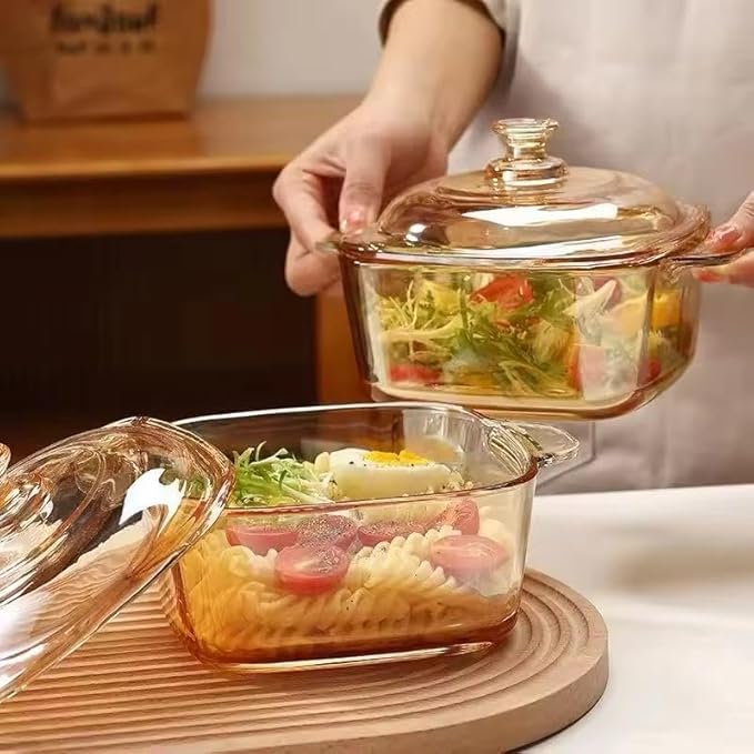 طاجن بيركس زجاج حراري بغطاء