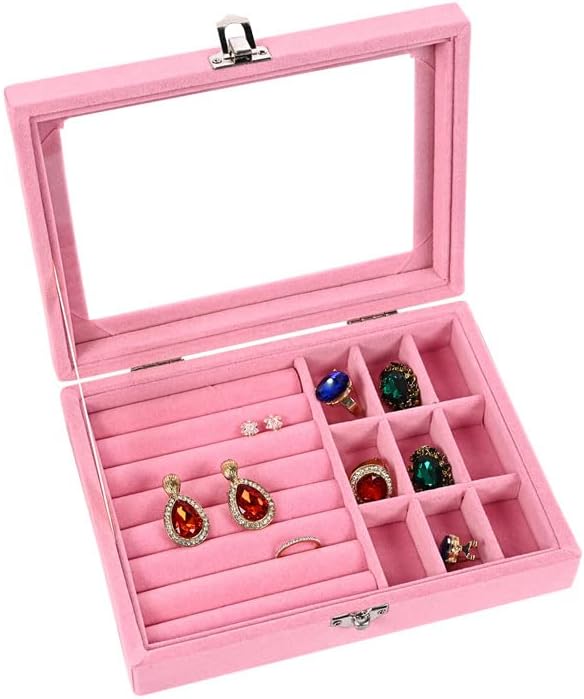 صندوق تنظيم المجوهرات والإكسسوارات الوردي | Jewelry Organizer Box