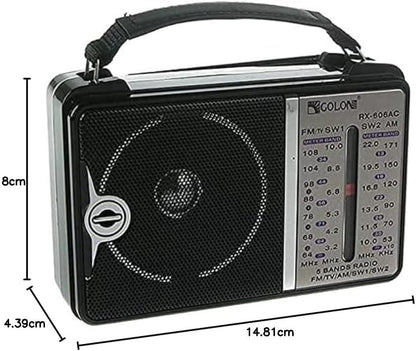 راديو جولون كلاسيك RX-606AC | راديو AM FM متعدد الموجات بهوائي طويل