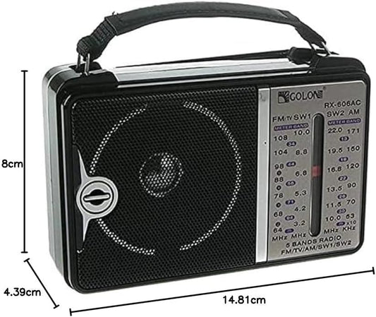 راديو جولون كلاسيك RX-606AC | راديو AM FM متعدد الموجات بهوائي طويل