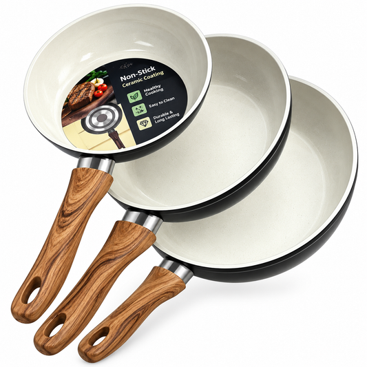 طقم طاسات أوركيد 3 قطع – Non-Stick Granite Stone