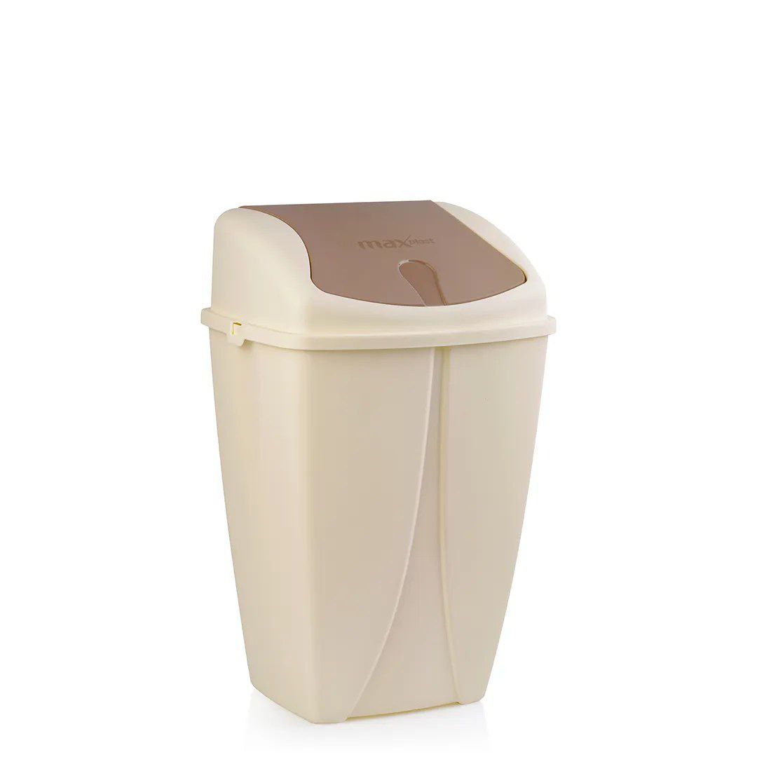 سلة قمامة بلاستيك بغطاء متحرك - Maxplast