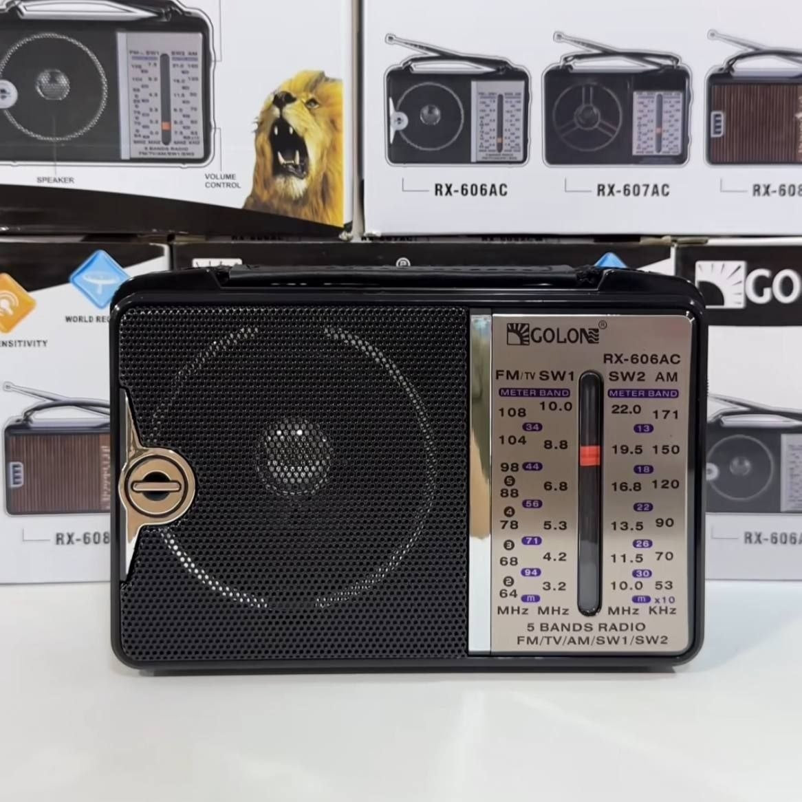 راديو جولون كلاسيك RX-606AC | راديو AM FM متعدد الموجات بهوائي طويل